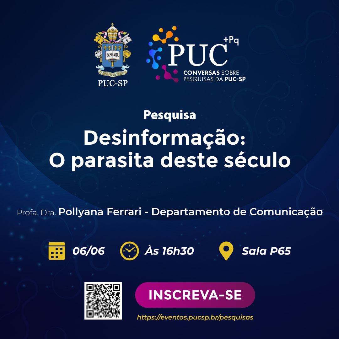 Cartaz do evento "Desinformação: o parasita deste século"